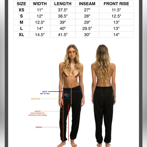 Aviator Nation 5 Stripe Sweatpants large athleisure workout streetwear travel - Picture 11 of 11